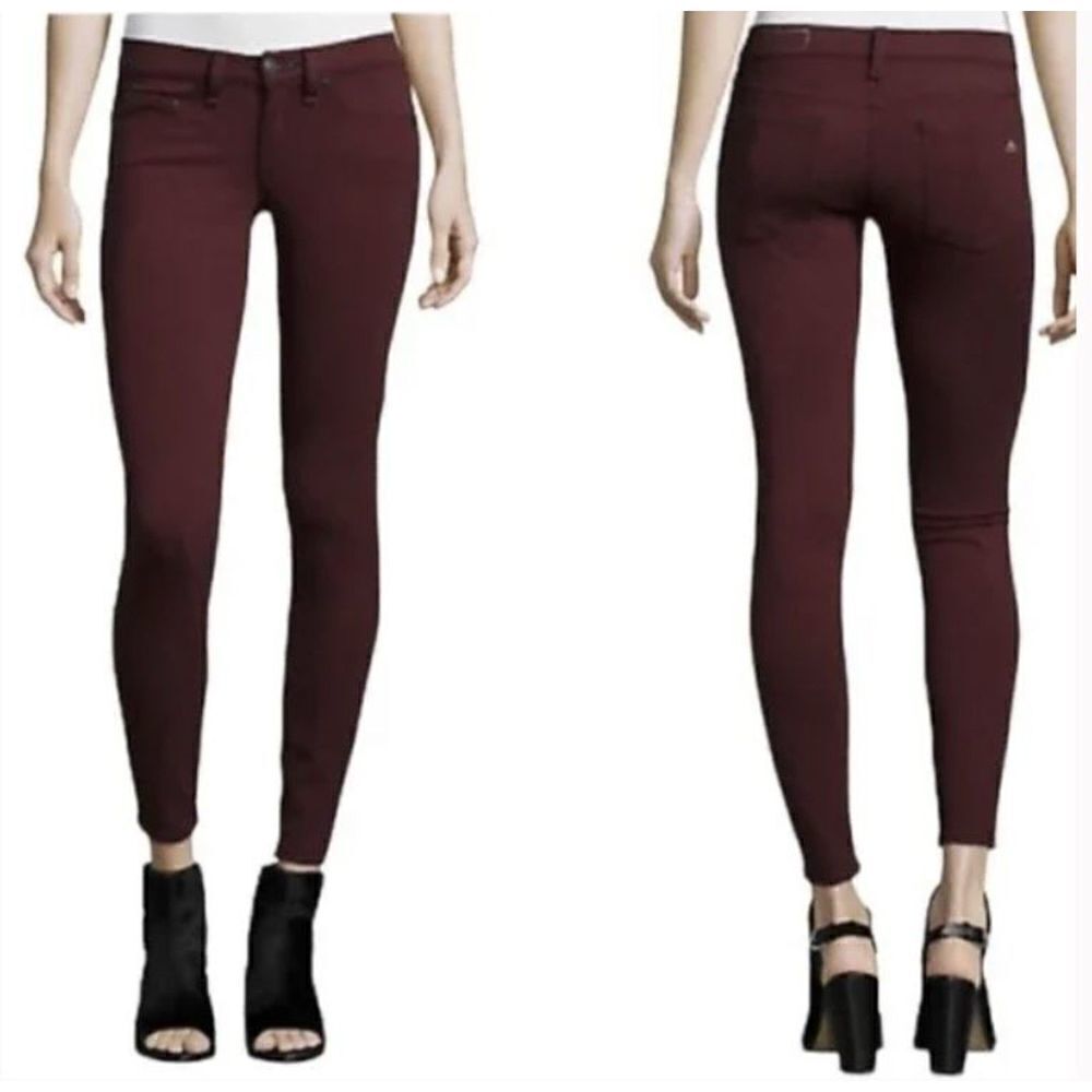 NEW Rag and Bone Burgundy Ponte Legging Pants W1503C039BUR Size 26